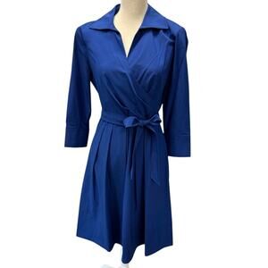 NWT!!! Calvin Klein, Royal Blue, Small Checks, Dress, Size 8, MSRP‎ 134.00